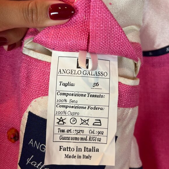 Ritzy Angelo Galasso Couture Italy Silk  XL Pink Jacket - Picture 7 of 10